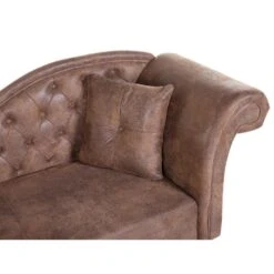 LATTES - Chaise Longue - Bruin - Rechterzijde - Kunstsuède -VIDAXL Winkel fc2228fcf1624ba692c082283f882217