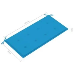 VidaXL - Bank Batavia Met Blauw Kussen - Teakhout - 112x55x94 Cm -VIDAXL Winkel fc5438d60db841d89271614b5856864d