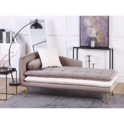 GONESSE - Chaise Longue - Bruin - Linkerzijde - Polyester -VIDAXL Winkel fd2ce28f6bca4c7f994d8dc02d653a77