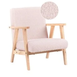 LINDE - Kinderfauteuil - Pastelroze - Bouclé -VIDAXL Winkel fde24e5130ba41d290b06818477e8f27