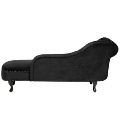 NIMES - Chaise Longue - Zwart - Linkerzijde - Fluweel -VIDAXL Winkel fee522efb76c4c64bcef095a51940f17