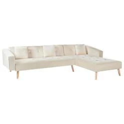 VADSO - Hoekslaapbank - Lichtbeige - Linkszijdig - Fluweel -VIDAXL Winkel feee18b9c2eb4852b2d647ebec19d08b