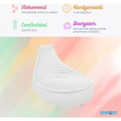 Parya - Zitzak Stoel Junior 75 X 55 Cm - Beanbag Ecru - Zitzak Met Vulling -VIDAXL Winkel ff097e0604c44e62bca2eea97658ce2f