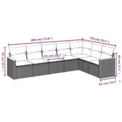 VidaXL 7-delige Loungeset Voor 7 Met Kussens - Gris - Poly Rattan -VIDAXL Winkel ff83ee3663a44aaabc8588eb87ffd28d