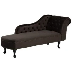 NIMES - Chaise Longue - Bruin - Rechterzijde - Fluweel -VIDAXL Winkel ffb7e5a1b6f44d99a05327cf01ea147c