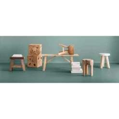 Decoratief Blok Naturel Teak Luuk - Bruin - 37x37x37 Cm -VIDAXL Winkel sf 11990793 1000