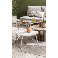 Bijzettafel Saône - Acacia/greywash - 35xØ70 Cm -VIDAXL Winkel sf 50153058 9050