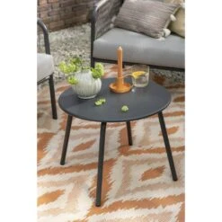 Bijzettafel Montreal - Antraciet/metaal - Ø50 Cm -VIDAXL Winkel sf 50155212 1010