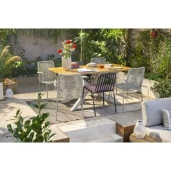 Tuintafel Perpignan - Zand/metaal - 75x160x90 Cm -VIDAXL Winkel sf 50156105 02