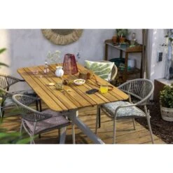 Tuintafel Perpignan - Zand/metaal - 75x160x90 Cm -VIDAXL Winkel sf 50156105 03