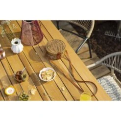 Tuintafel Perpignan - Zand/metaal - 75x160x90 Cm -VIDAXL Winkel sf 50156105 04