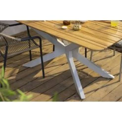 Tuintafel Perpignan - Zand/metaal - 75x160x90 Cm -VIDAXL Winkel sf 50156105 06